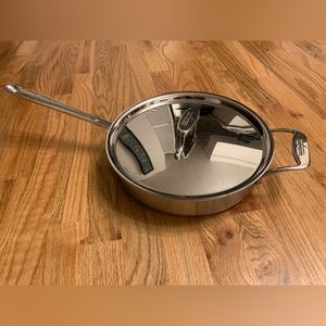 All-Clad D5 Stainless Steel Saute Pan + Lid 3 qt Quart NEW